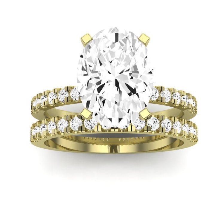 Dahlia Diamond Matching Band Only (engagement Ring Not Included) For Ring With Oval Center yellowgold