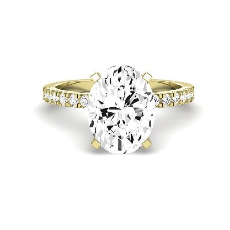 Dahlia Diamond Matching Band Only (engagement Ring Not Included) For Ring With Oval Center yellowgold