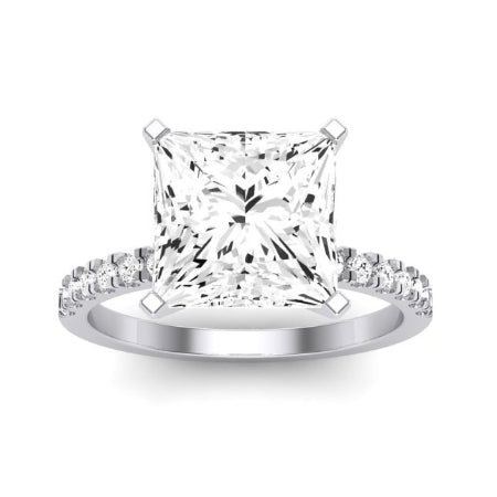 Dahlia Diamond Matching Band Only (engagement Ring Not Included) For Ring With Princess Center whitegold