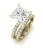 Dahlia Diamond Matching Band Only (engagement Ring Not Included) For Ring With Princess Center yellowgold