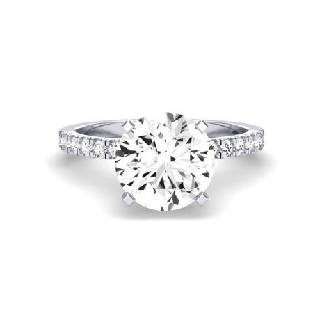 Dahlia Diamond Matching Band Only (engagement Ring Not Included) For Ring With Round Center whitegold