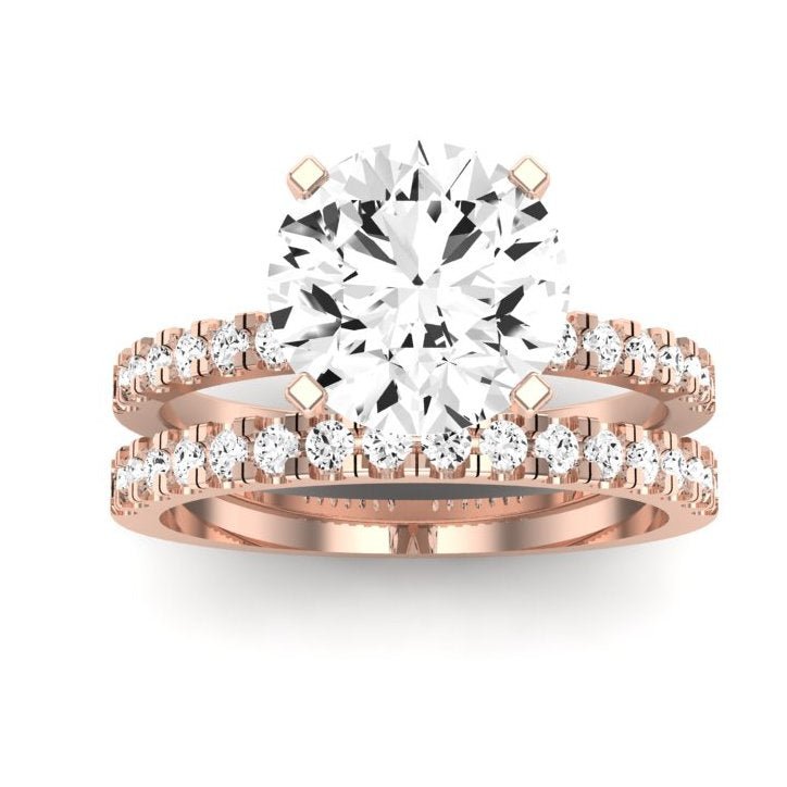 Dahlia Diamond Matching Band Only (engagement Ring Not Included) For Ring With Round Center rosegold