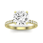 Dahlia Diamond Matching Band Only (engagement Ring Not Included) For Ring With Round Center yellowgold