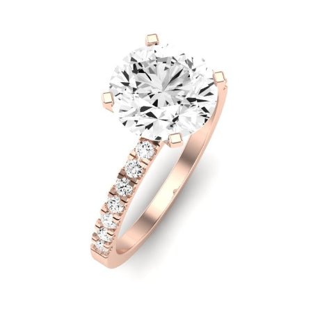 Dahlia Diamond Matching Band Only (engagement Ring Not Included) For Ring With Round Center rosegold