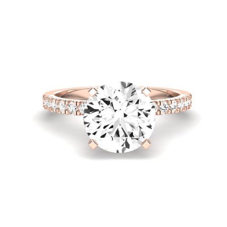 Dahlia Diamond Matching Band Only (engagement Ring Not Included) For Ring With Round Center rosegold