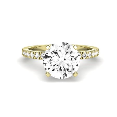 Dahlia Diamond Matching Band Only (engagement Ring Not Included) For Ring With Round Center yellowgold