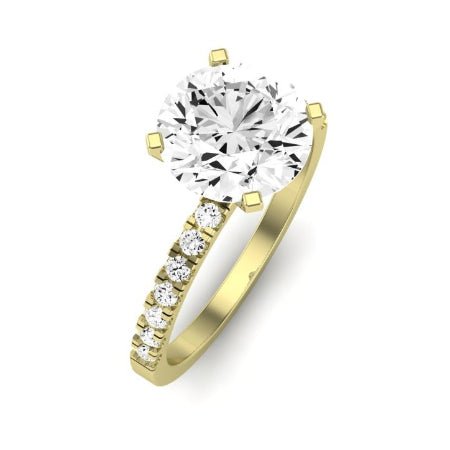 Dahlia Diamond Matching Band Only (engagement Ring Not Included) For Ring With Round Center yellowgold