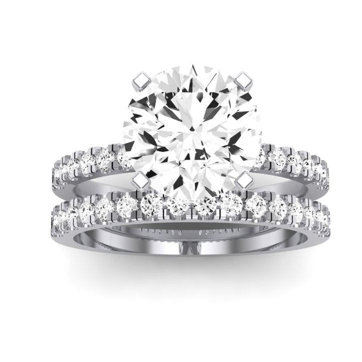 Dahlia Diamond Matching Band Only (engagement Ring Not Included) For Ring With Round Center whitegold