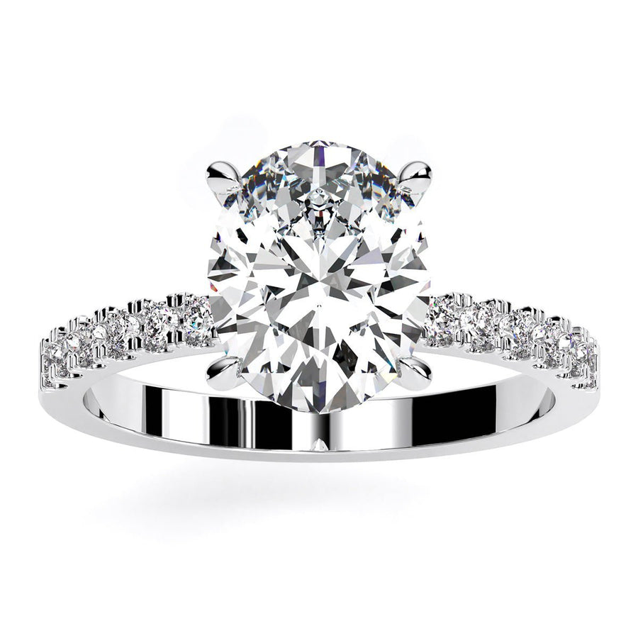 1.00 ct - Dahlia - GIA Natural Oval Diamond Engagement Ring