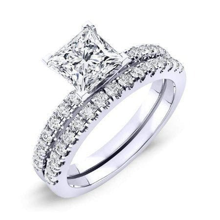 1.00 ct - Dahlia - GIA Natural Princess Diamond Bridal Set