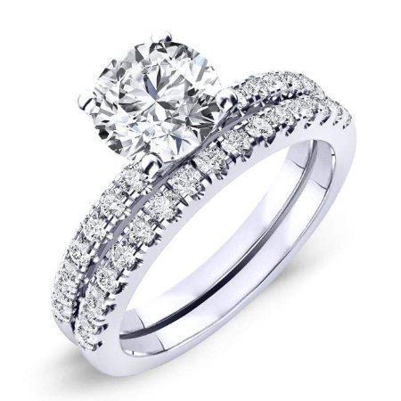 1.00 ct - Dahlia - GIA Natural Round Diamond Bridal Set