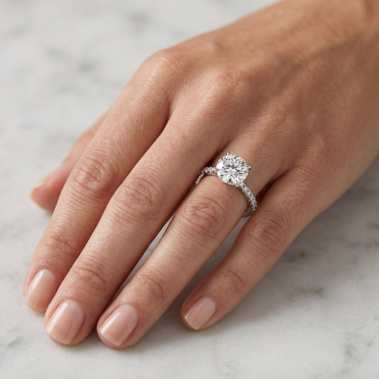Dahlia - GIA Natural Round Diamond Engagement Ring