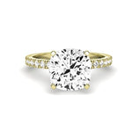 Dahlia Diamond Matching Band Only (engagement Ring Not Included) For Ring With Cushion Center yellowgold
