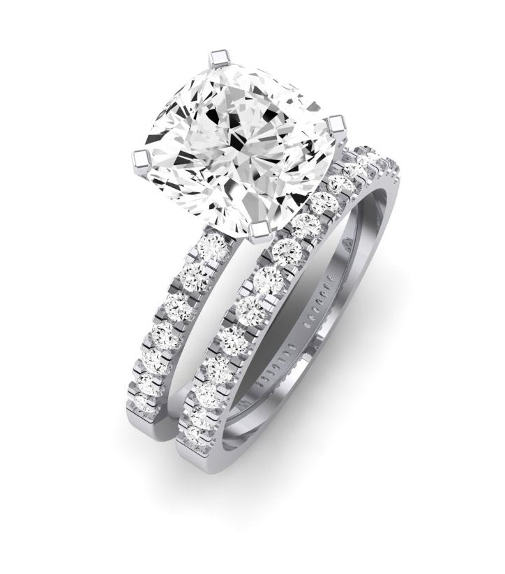 Dahlia Diamond Matching Band Only (engagement Ring Not Included) For Ring With Cushion Center whitegold