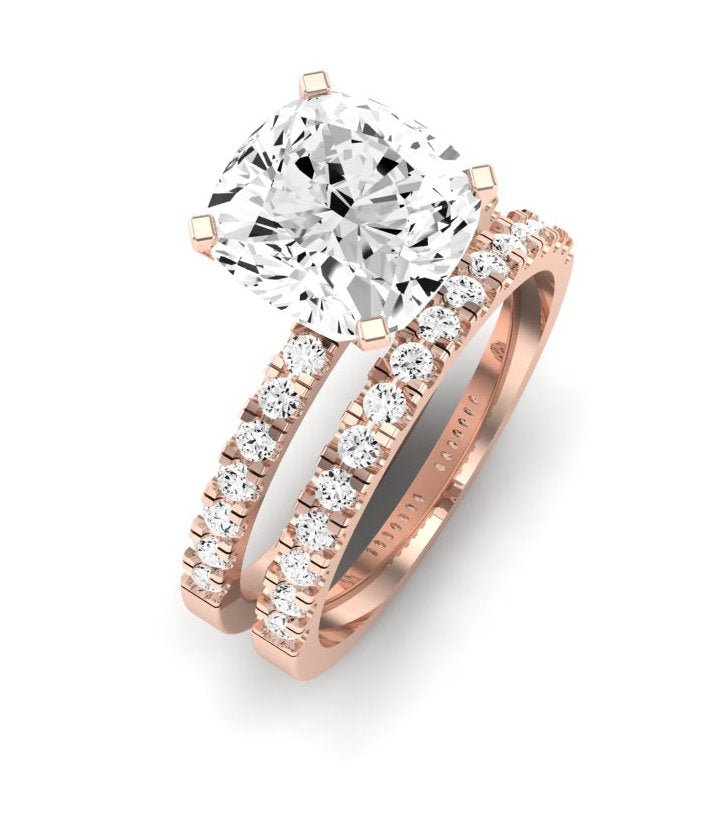 Dahlia Diamond Matching Band Only (engagement Ring Not Included) For Ring With Cushion Center rosegold