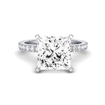Dahlia Diamond Matching Band Only (engagement Ring Not Included) For Ring With Princess Center whitegold