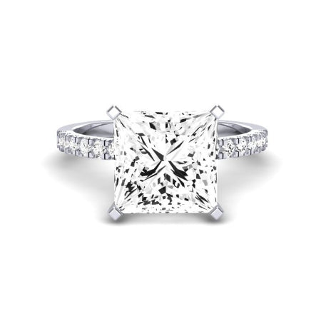 Dahlia Diamond Matching Band Only (engagement Ring Not Included) For Ring With Princess Center whitegold