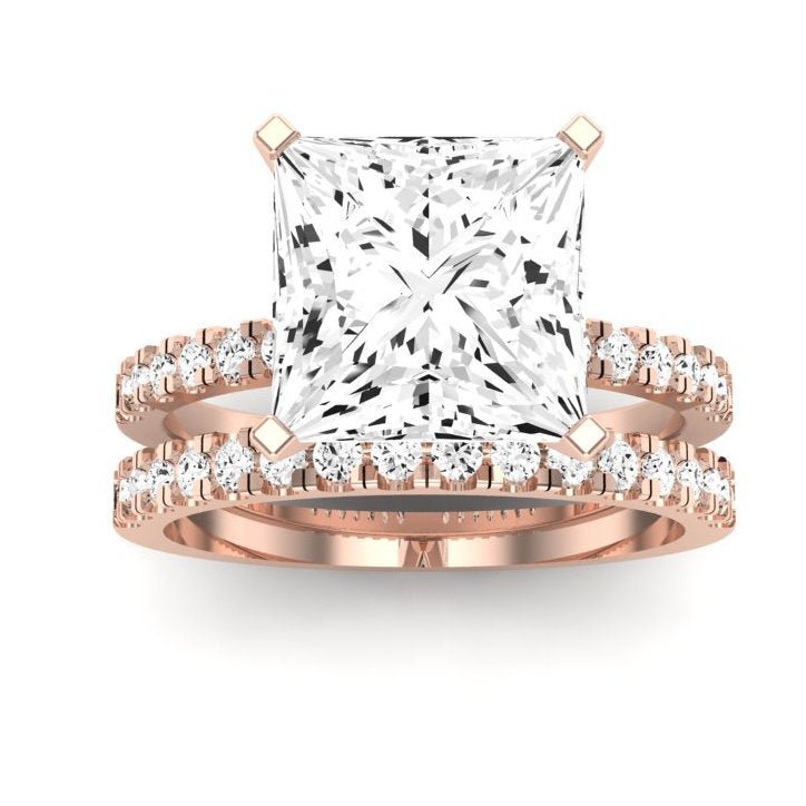 Dahlia Diamond Matching Band Only (engagement Ring Not Included) For Ring With Princess Center rosegold