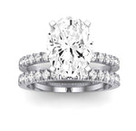 Dahlia Oval Moissanite Bridal Set whitegold