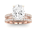 Dahlia Oval Moissanite Bridal Set rosegold