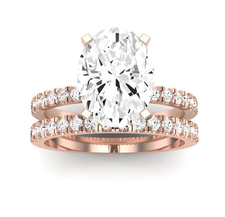 Dahlia Oval Moissanite Bridal Set rosegold