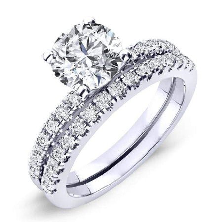 Dahlia Round Moissanite Bridal Set whitegold