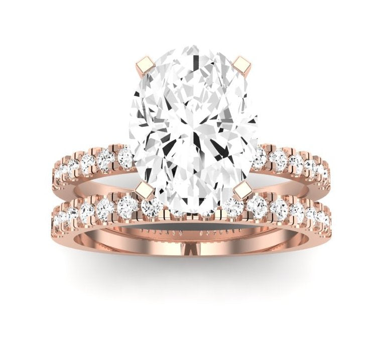 Dahlia Oval Diamond Bridal Set (Lab Grown Igi Cert) rosegold