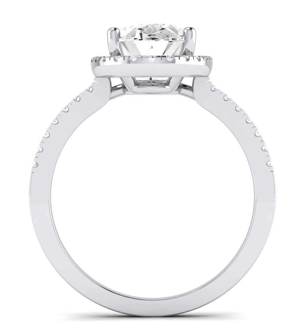 Bergenia Oval Moissanite Engagement Ring whitegold