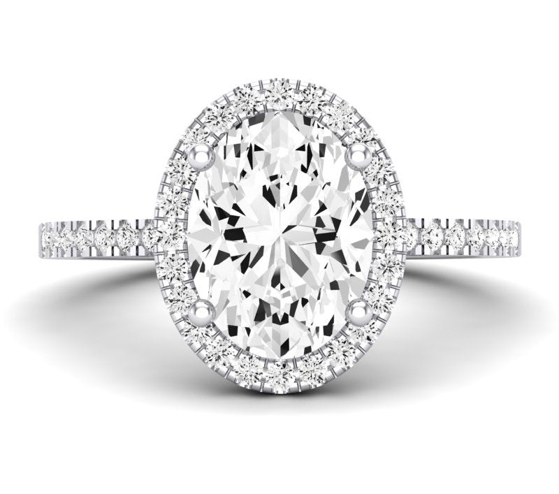 Bergenia Oval Moissanite Engagement Ring whitegold