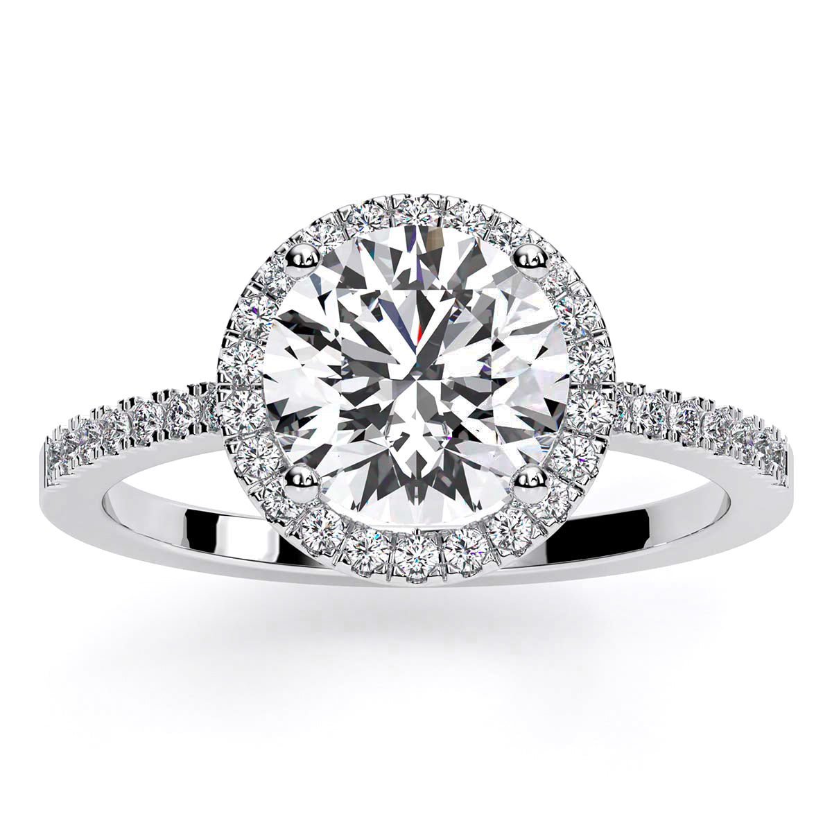 Daily Deal: 2.37ct Total Weight Round Lab Diamond Engagement Ring VS2 F
