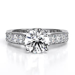 Calluna Round Moissanite Engagement Ring whitegold