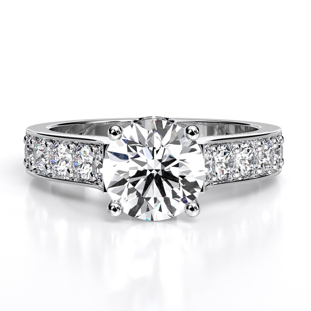 Calluna Round Moissanite Engagement Ring whitegold