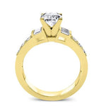 Daisy Cushion Moissanite Engagement Ring yellowgold