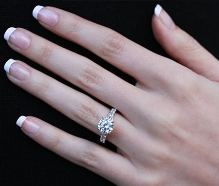 Daisy Diamond Matching Band Only (engagement Ring Not Included) For Ring With Round Center whitegold