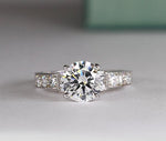 Daisy Round Diamond Engagement Ring (Lab Grown Igi Cert) whitegold