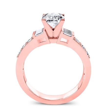 Daisy Diamond Matching Band Only (engagement Ring Not Included) For Ring With Cushion Center rosegold