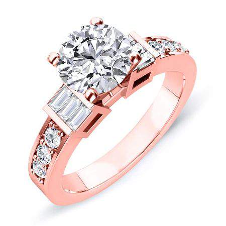 Daisy Round Moissanite Bridal Set rosegold