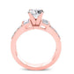 Daisy Round Moissanite Bridal Set rosegold