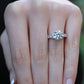 Daisy Round Moissanite Engagement Ring whitegold