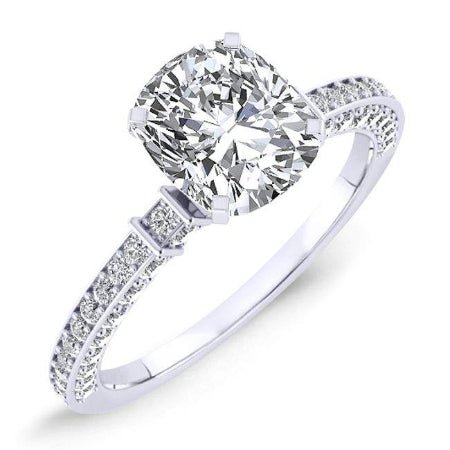 3.00 ct - Daphne - Cushion Moissanite Engagement Ring