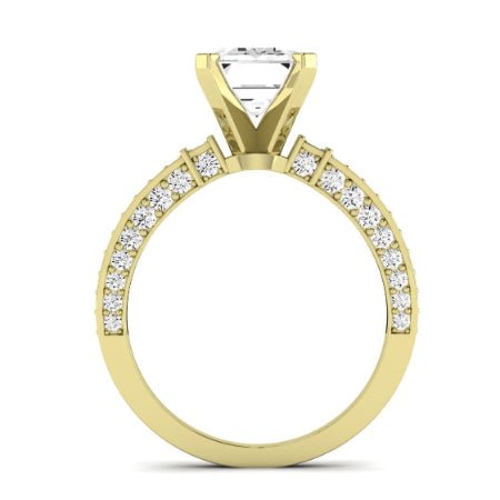 Daphne Diamond Matching Band Only ( Engagement Ring Not Included) For Ring With Emerald Center yellowgold