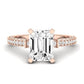 Daphne Diamond Matching Band Only ( Engagement Ring Not Included) For Ring With Emerald Center rosegold