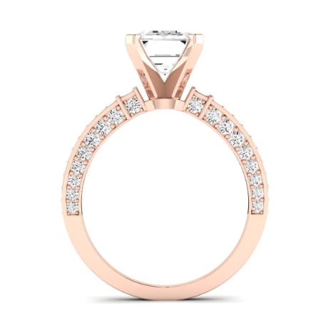 Daphne Diamond Matching Band Only ( Engagement Ring Not Included) For Ring With Emerald Center rosegold