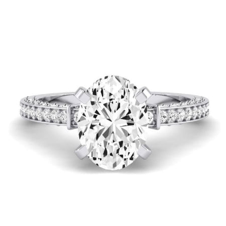 Daphne Diamond Matching Band Only ( Engagement Ring Not Included) For Ring With Oval Center whitegold