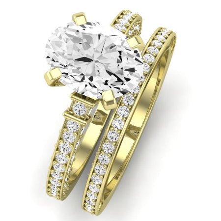 Daphne Diamond Matching Band Only ( Engagement Ring Not Included) For Ring With Oval Center yellowgold