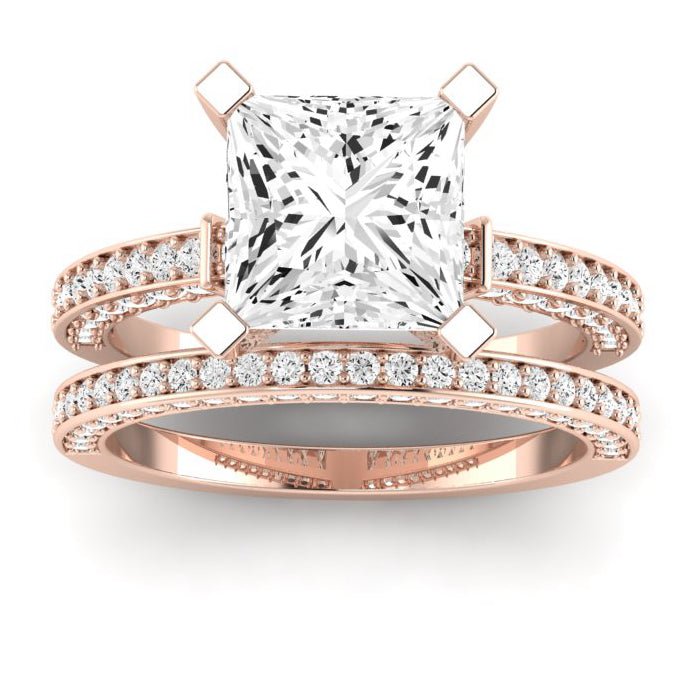 Daphne Diamond Matching Band Only (does Not Include Engagement Ring)  For Ring With Princess Center rosegold