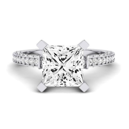 Daphne Diamond Matching Band Only (does Not Include Engagement Ring)  For Ring With Princess Center whitegold