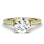 Daphne Diamond Matching Band Only (does Not Include Engagement Ring) For Ring With Round Center yellowgold