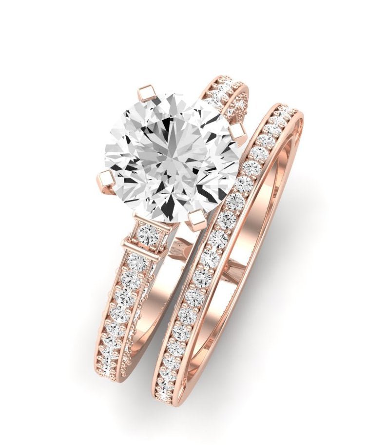 Daphne Diamond Matching Band Only (does Not Include Engagement Ring) For Ring With Round Center rosegold