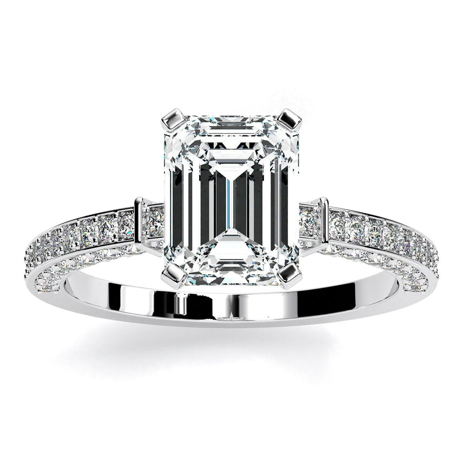 1.00 ct - Daphne - Emerald Moissanite Engagement Ring